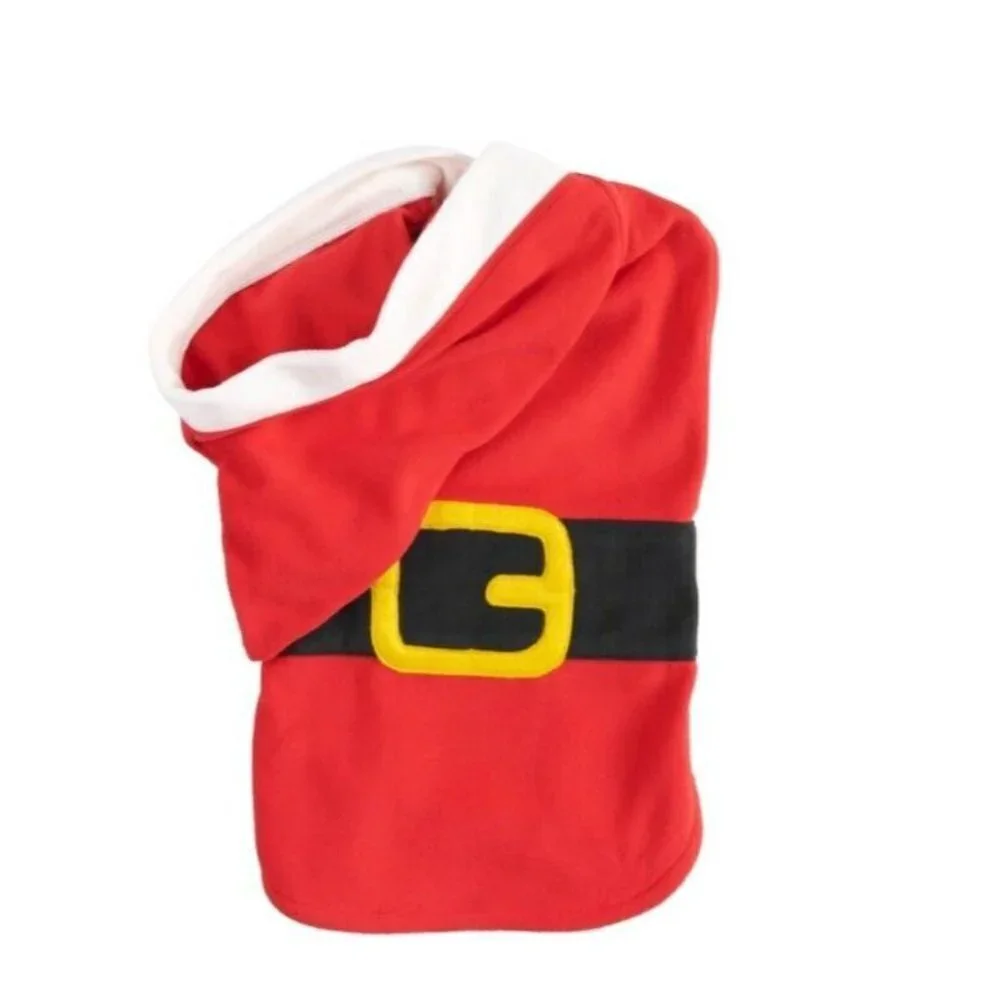 Pet Jammies For Your Families Dog Santa Suit Microfleece Bodysuit Size Small
